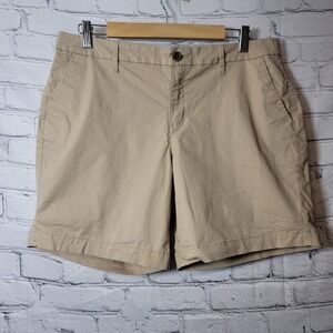 Old Navy Everyday Short Womens 12 Khaki Stretch Cotton Twill Mid Rise 5 Inseam